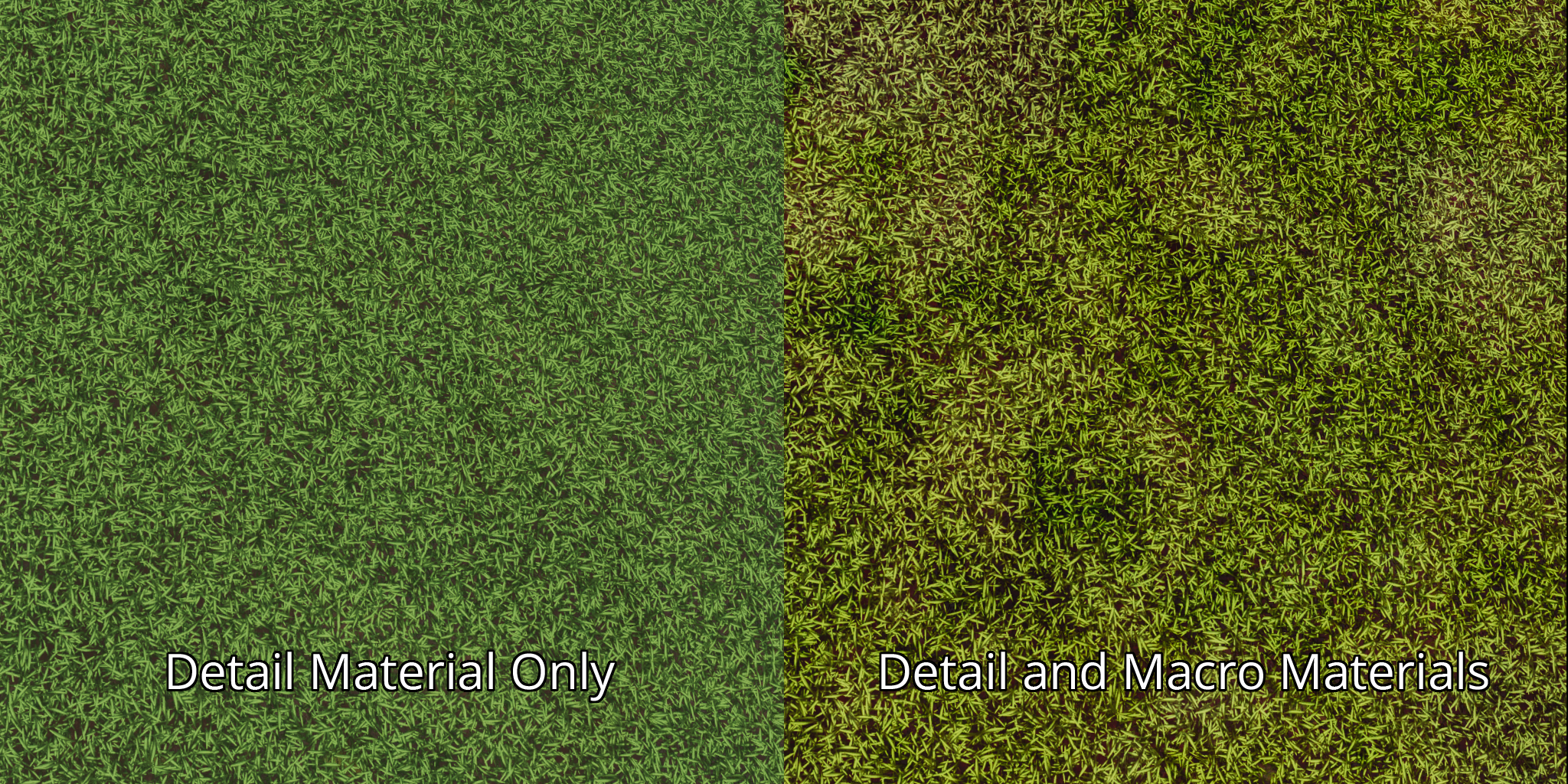 An example of the difference in variation created by macro material blending.