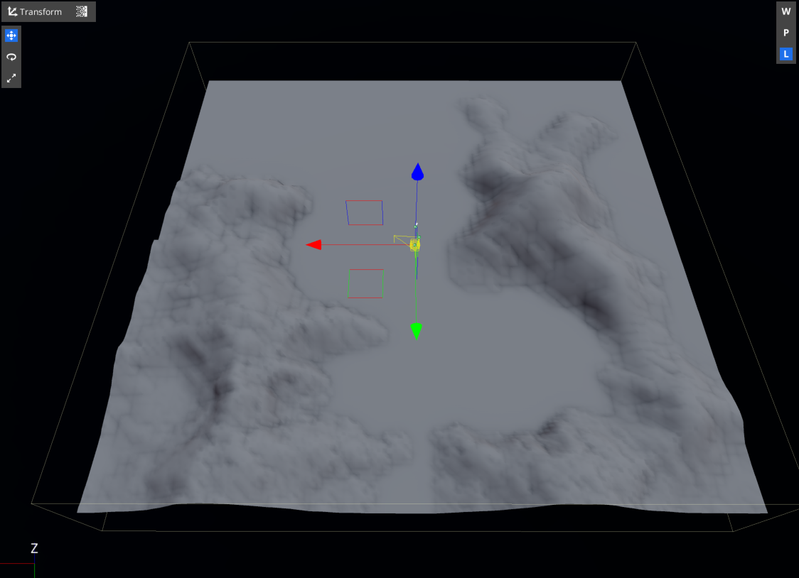 An example terrain demonstrating clipping due to entity placement.