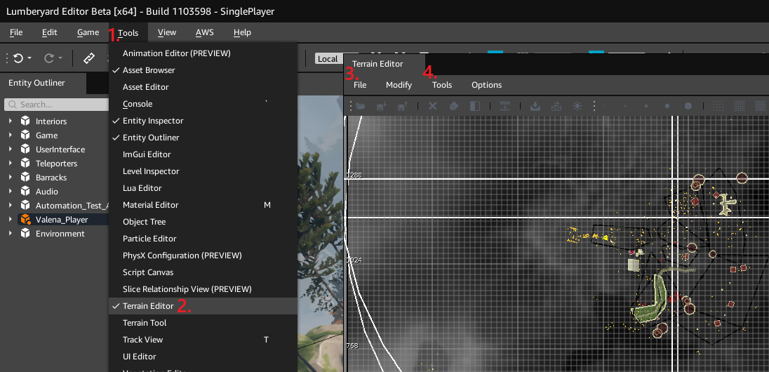 Lumberyard Terrain editor