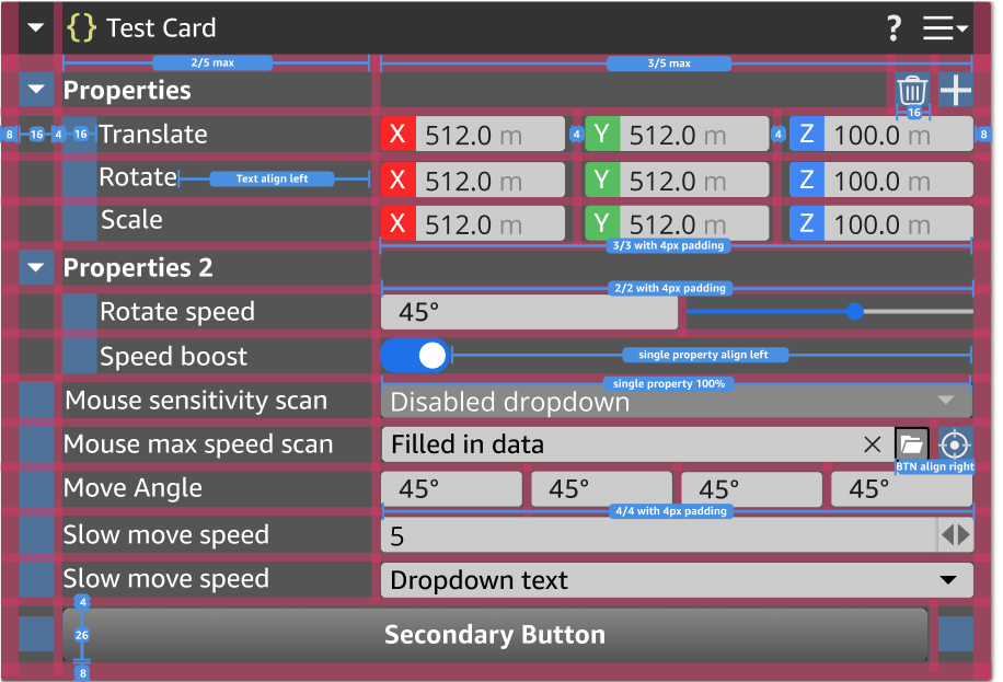 Layout and spacing content in a card component