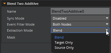 Blend node attributes: Extraction Mode.