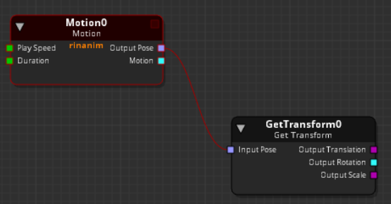 Connect the Motion node to the Get Transform node in your anim graph.