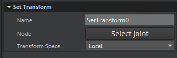 Set the Select joint attribute for the Set Transform node.