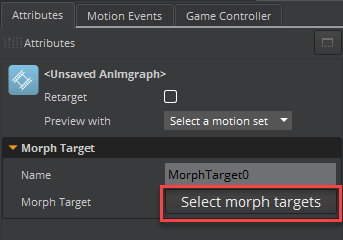 Click the select morph targets button in the Attributes pane.