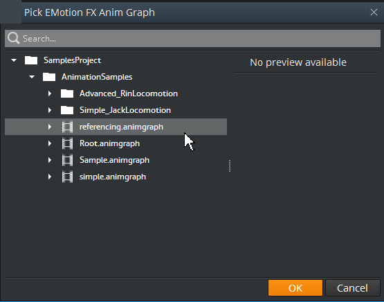 Choose the anim graph to assign to the reference node.
