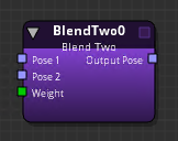 Blend Two node on the animation graph with inputs and outputs exposed.