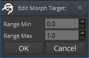 Adjust the minimum and maximum value range for the morph target.