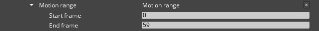 The Scene Settings Motions tab Motion range modifier.