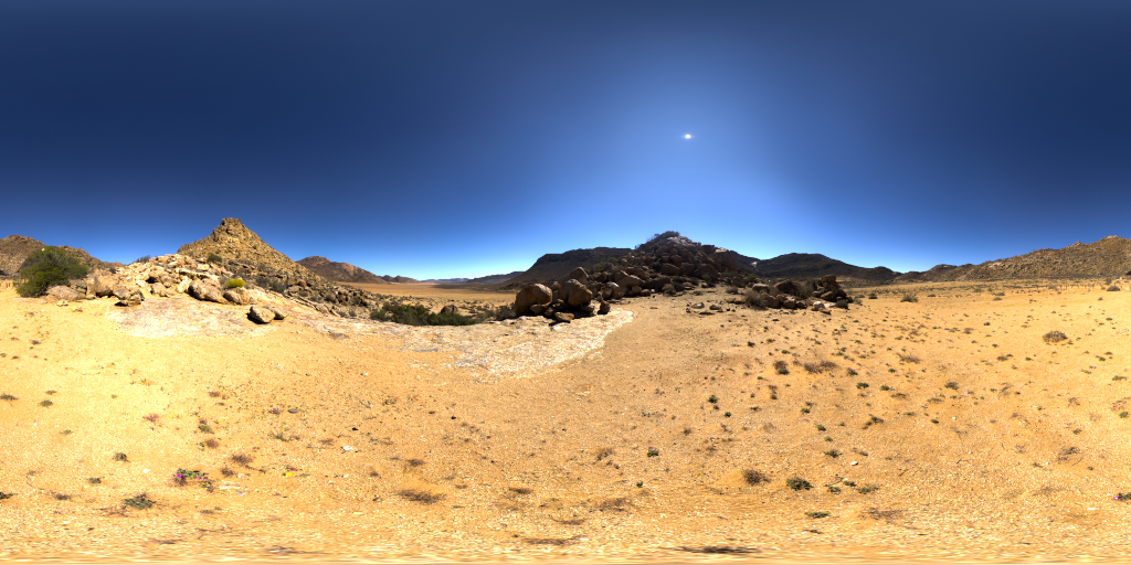 An equirectangular image with a 360 degree by 180 degree environment projection known as an HDRI.