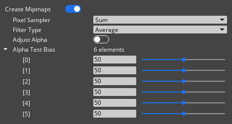 Texture Settings mipmap options.