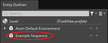 Sequence component entity in the Entity Outliner.