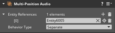 The Multi-Position Audio component pane in the O3DE Editor.
