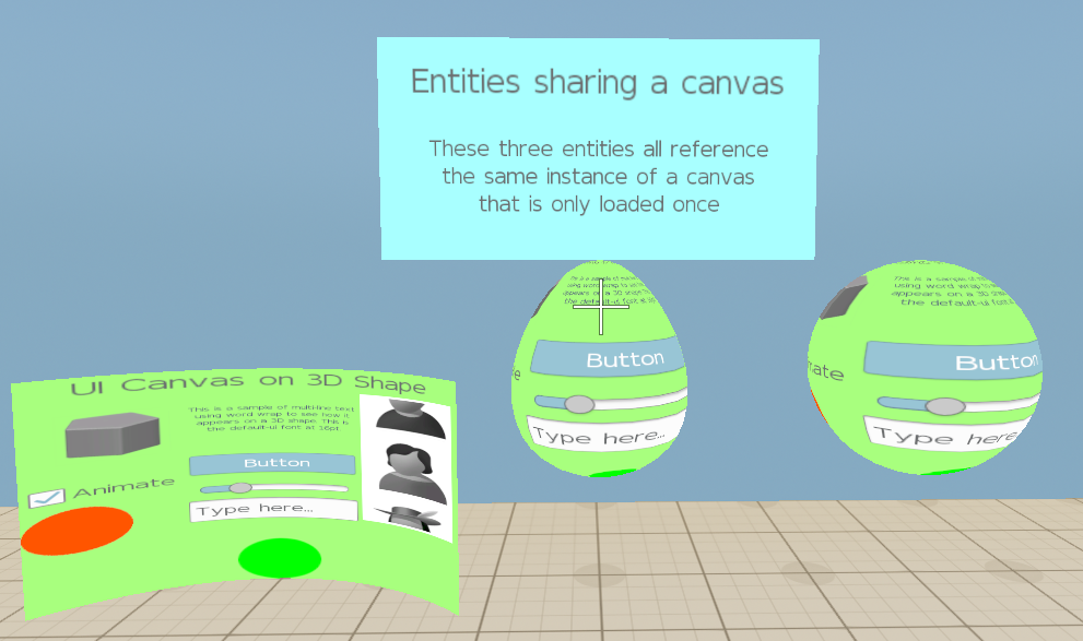 Three entities with shared canvas