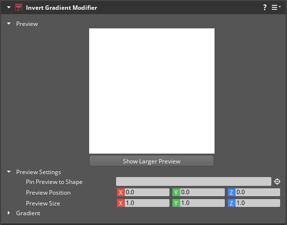 Invert Gradient Modifier component properties