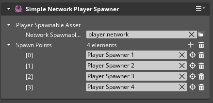 Simple Network Player Spawner component