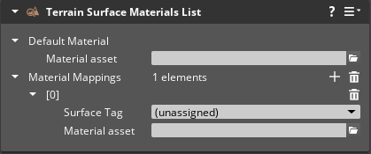 Terrain Surface Materials List component properties
