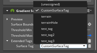Using surface tag names.