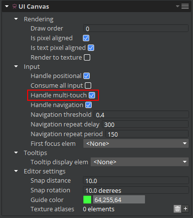 UI Canvas ‘Handle multi-touch’ setting