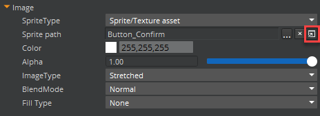 To open the Sprite Editor, click the arrow button next to Sprite path.