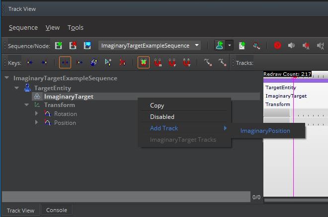 ImaginaryTarget component in the Track View