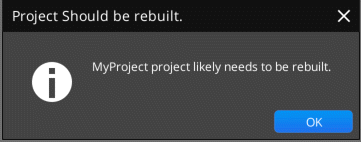 Project rebuild warning