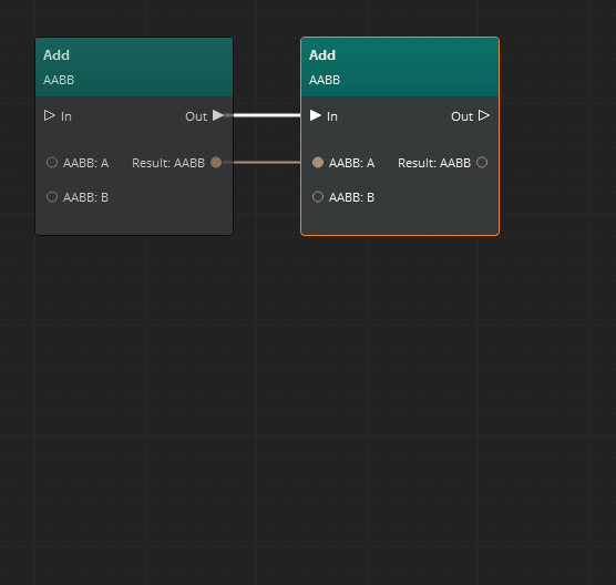 Creating a node between two nodes and connecting it automatically in the Script Canvas Editor.