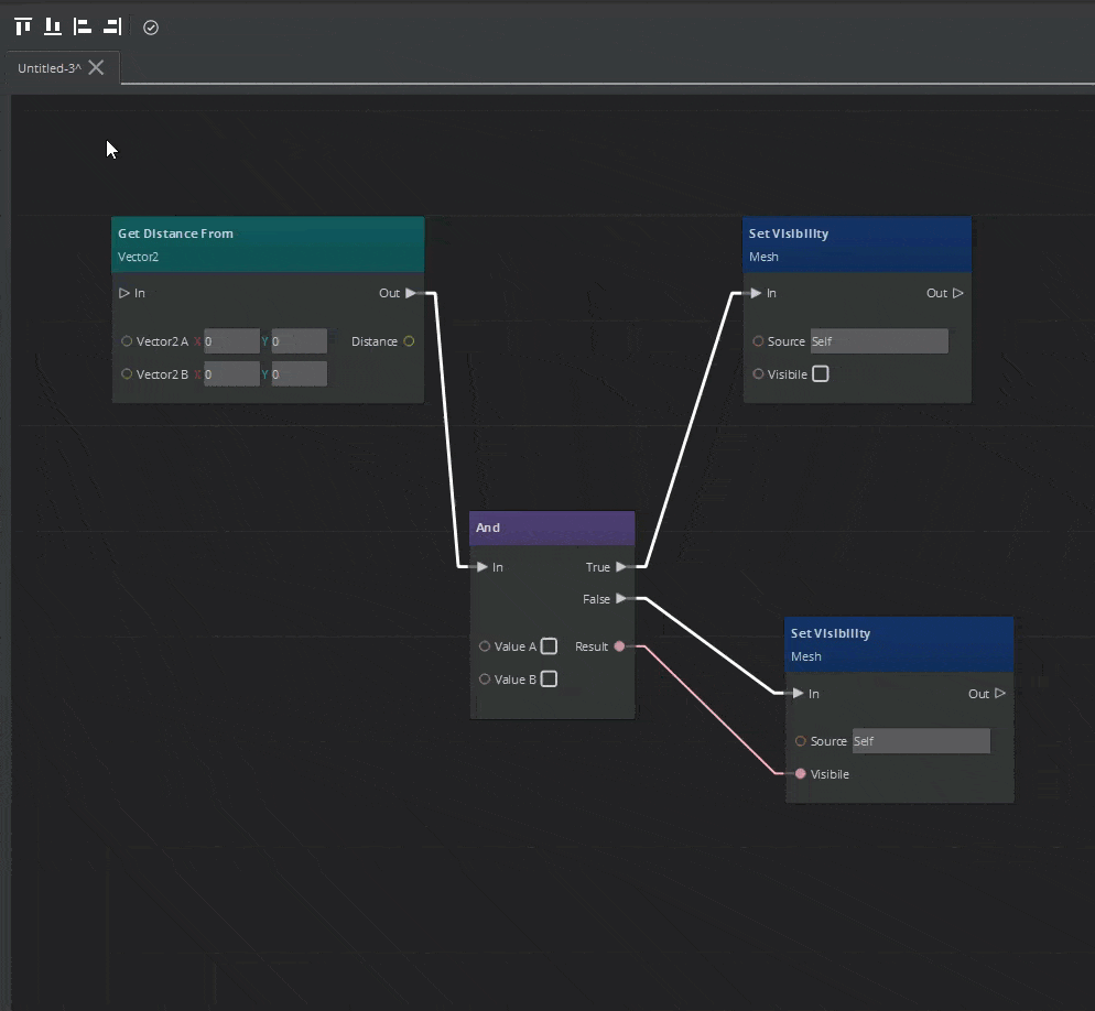 Aligning nodes to the right in the Script Canvas Editor using icon.