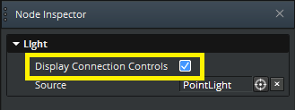 Select Display Connection Controls in the Node Inspector.