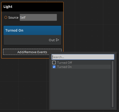 Adding an event to a receiver node in Script Canvas.
