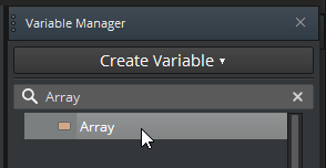 Creating an array variable in Script Canvas.