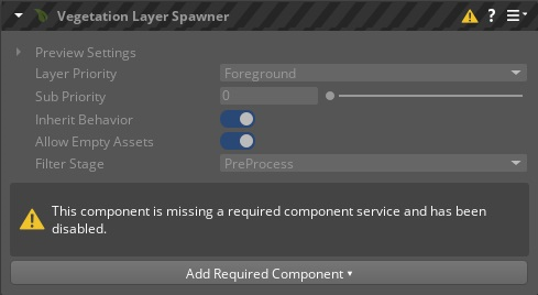 Add the Vegetation Layer Spawner component to your entity.