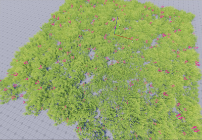 Vegetation area after adding the scale, rotation, and position modifiers.