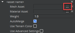 Under the blank asset, next to Mesh Asset, click Browse (…).