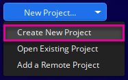 Or choose “New Project - Create New Project”