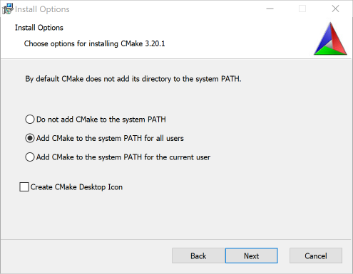 Add CMake to the system PATH during installation